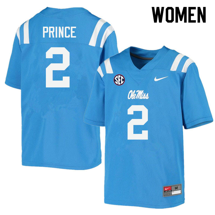 Women #2 Deantre Prince Ole Miss Rebels College Football Jerseys Sale-Power Blue